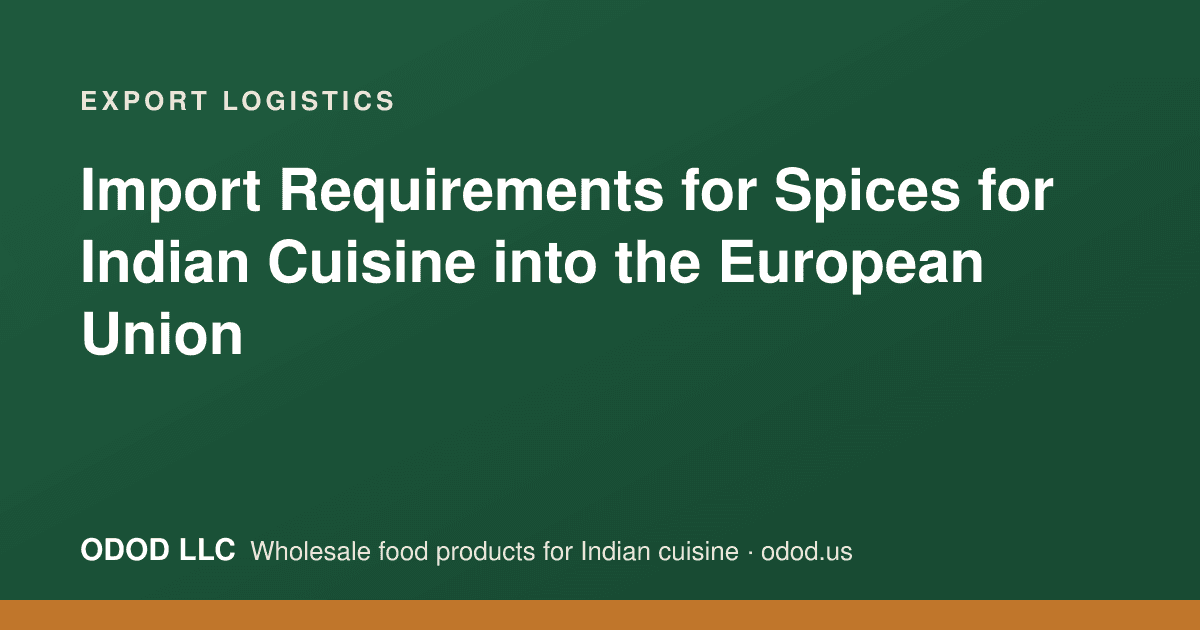 Stacked cartons of bulk spices prepared for export documentation and EU customs clearance