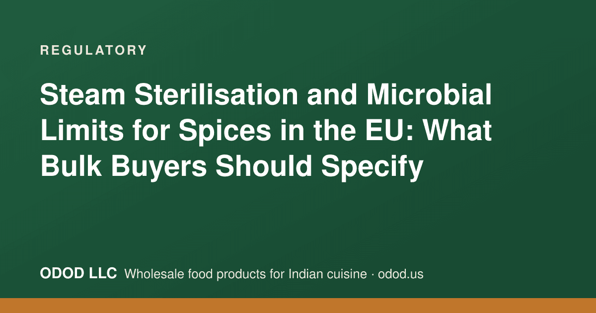 Steam-treated whole spices cooling on a stainless steel conveyor before grinding and packing in a hygienic zone
