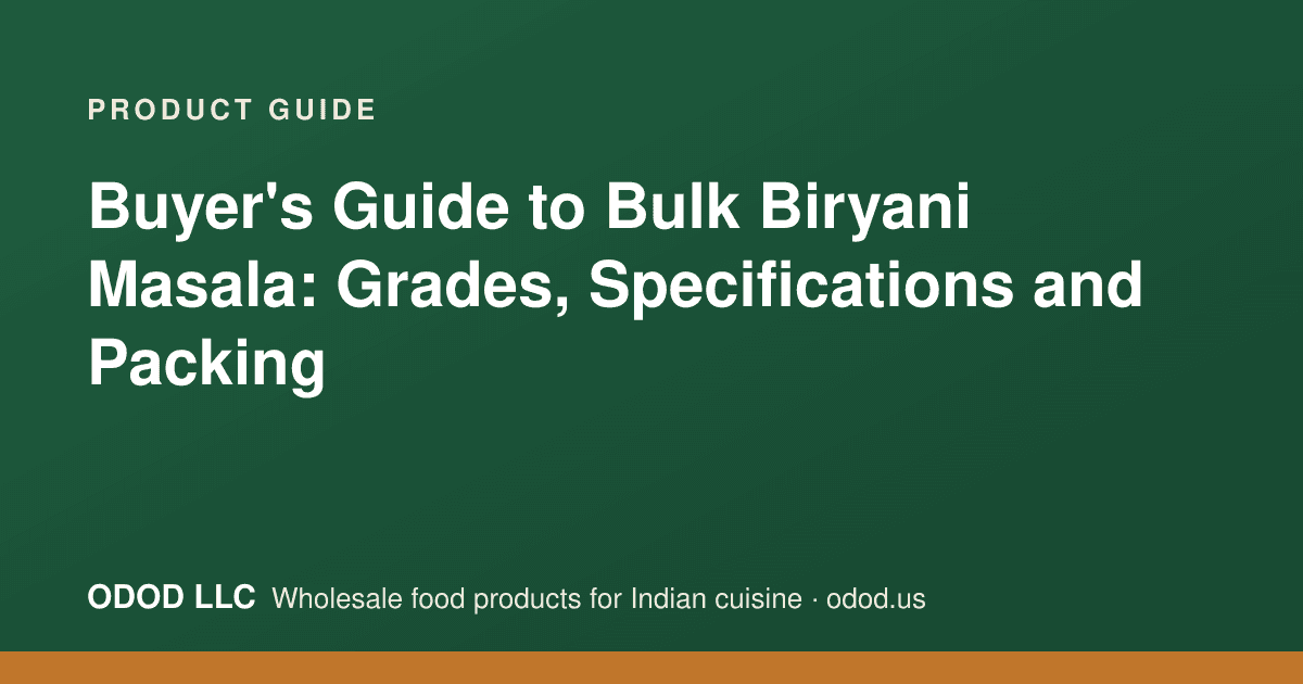 Bulk biryani masala in multiwall bags staged for container loading