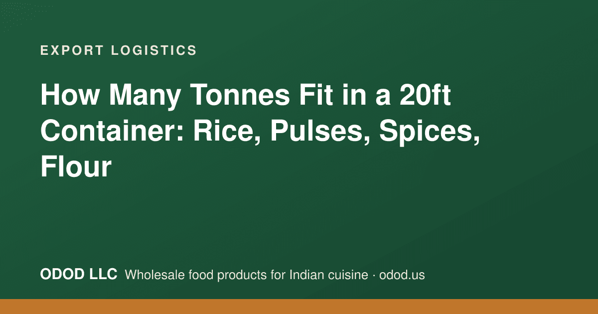 Pallets of rice, pulses, and flour bags being loaded into a 20ft shipping container