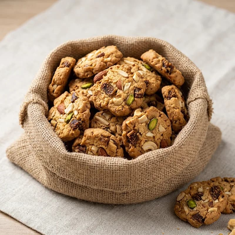 Anjeer Dry Fruits Biscuits / Fig and Dry Fruit Biscuits (illustrative image)