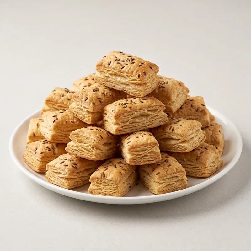 Jeera Khari Biscuits / Jeera Puffs / Cumin Biscuits (illustrative image)