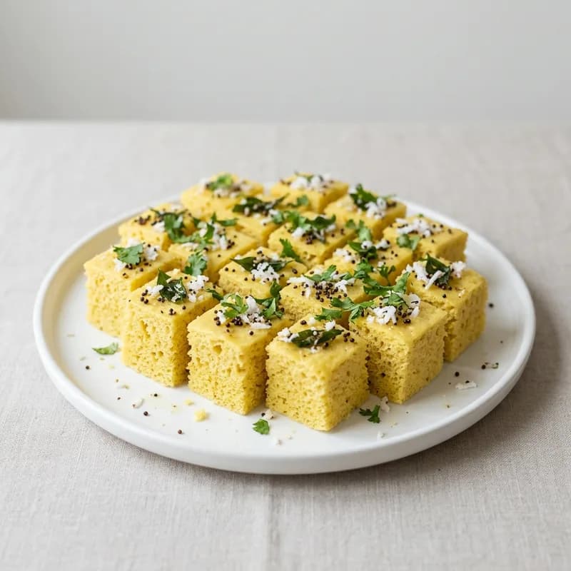 Khaman / Besan Dhokla /Chana Dal Dhokla (illustrative image)