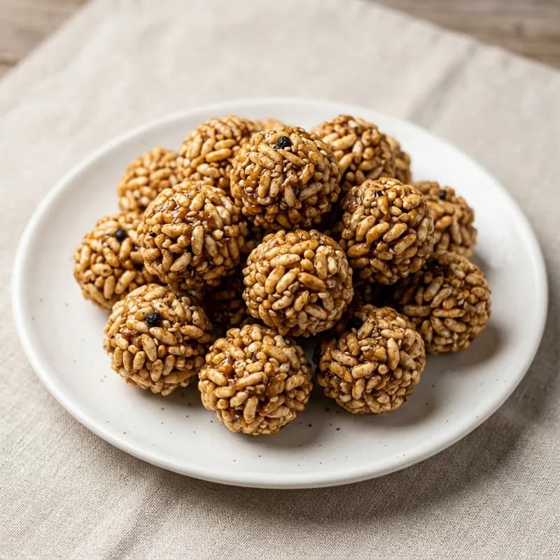 Mamroo Ladoo / Murmura Ladoo / Puffed Rice Ladoo (illustrative image)